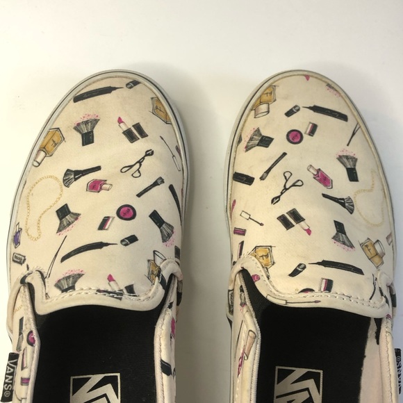 Vans Asher makeup cream coloured slip on woman’s shoes size 6 - Picture 11 of 16